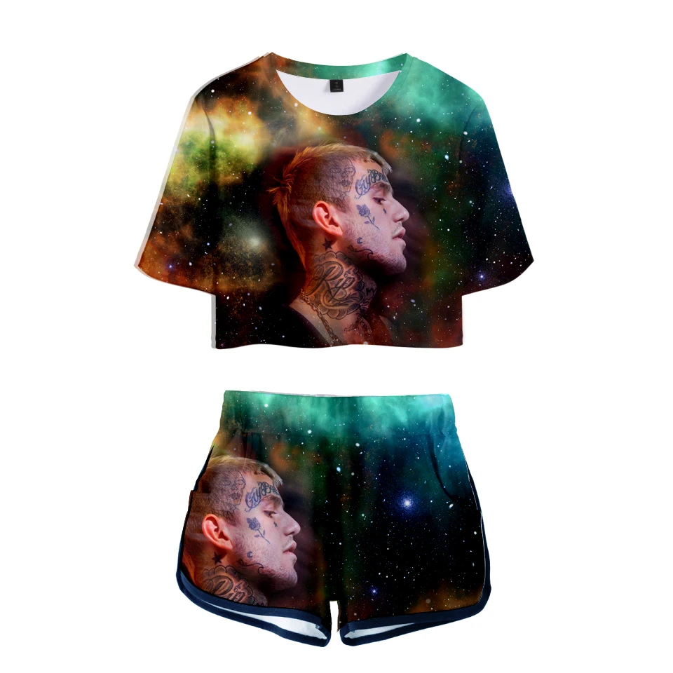 

3D Lilpeep Leisure Suit Hip Hot Sale Kpop Women Summer Shorts and T-shirt Fashion High Street Casual Women Cloth