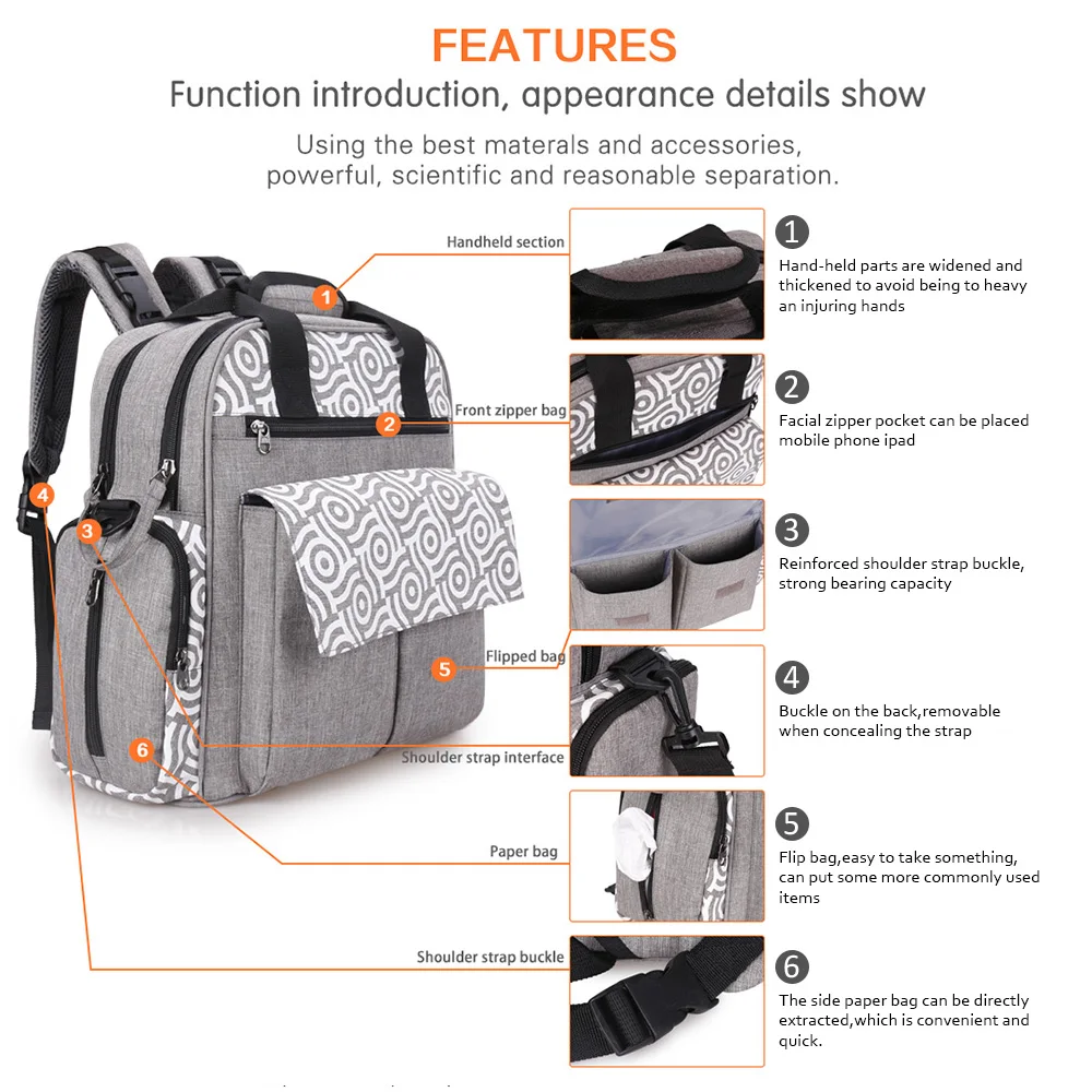 ABOUTBABY сумки для подгузников Bolso сумка для материнской коляски рюкзак для мам сумка