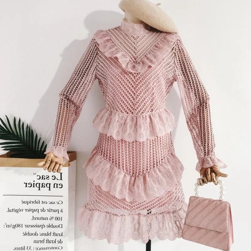 2019 Новое весеннее открытое женское модное платье с длинным рукавом для подиума