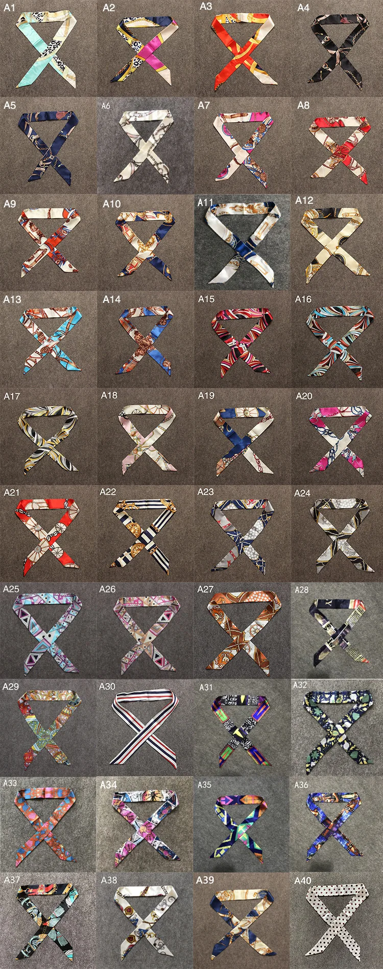 40 цветов, женская модная сумка, шарф, узкая маленькая лента, на голову, с ручкой, шарф, роскошное украшение, галстук, многофункциональный, 4*100 см