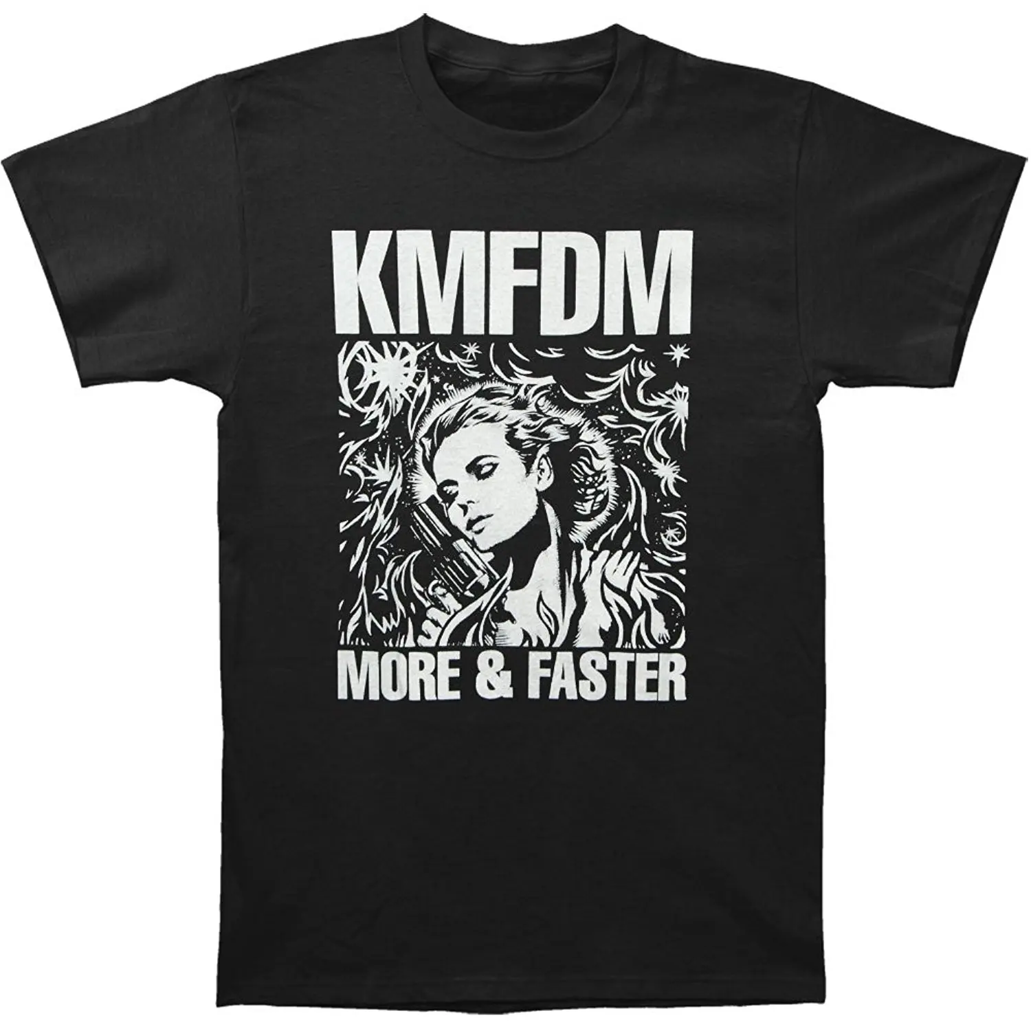 KMFDM Мужская футболка с черным принтом Повседневная мужская брендовая короткими
