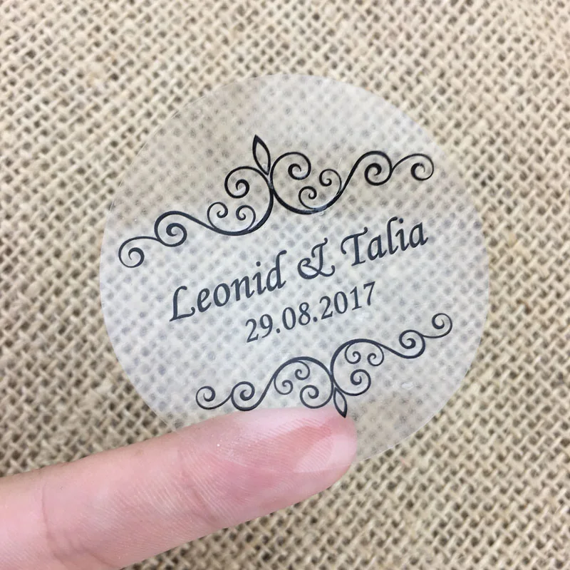 Бесплатный дизайн на заказ 100 шт персональный транспонент Свадебный стикер s День