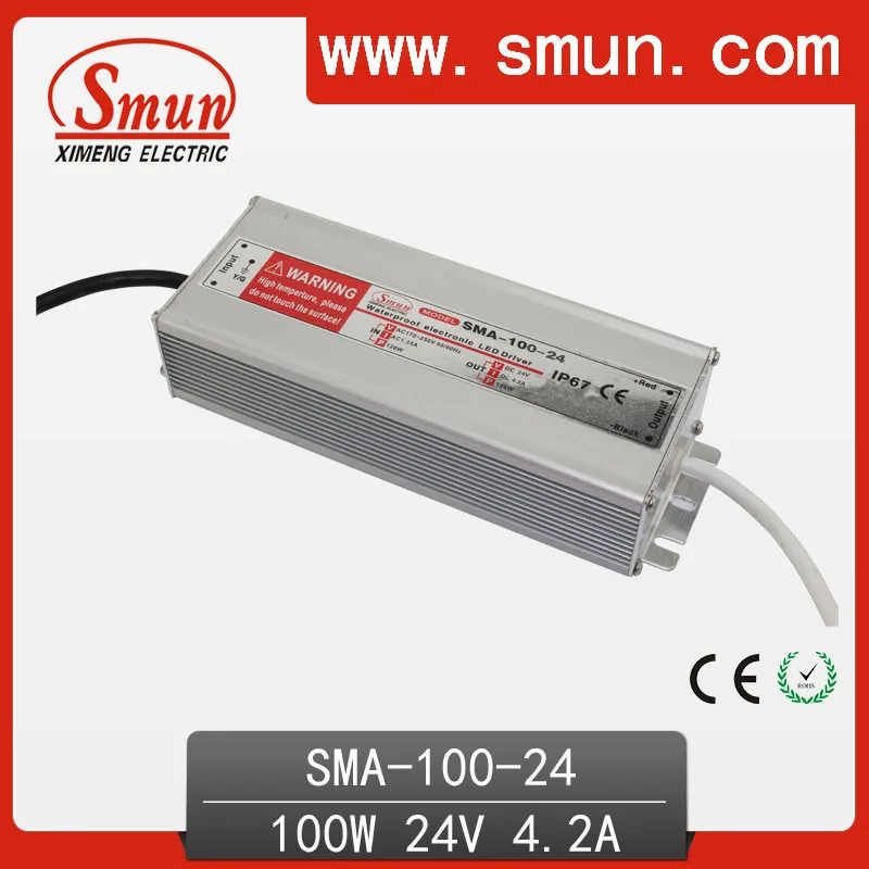 

Водонепроницаемый светодиодный драйвер 100W12-24A 4A постоянного тока IP67 Импульсный источник питания для светодиодной ленты CE ROHS 1 год гарантии