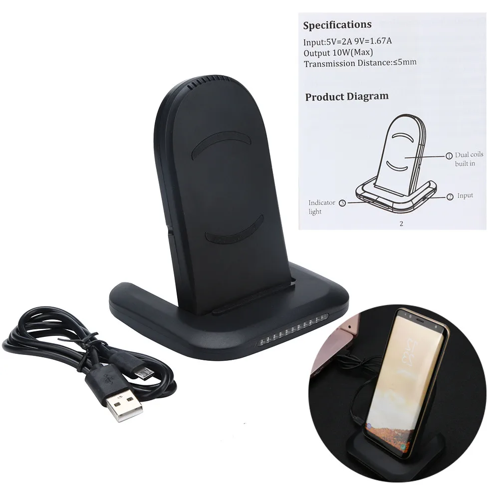 10000mAh power Bank Qi Беспроводная Быстрая зарядка USB светодиодный портативный аккумулятор зарядное устройство 25