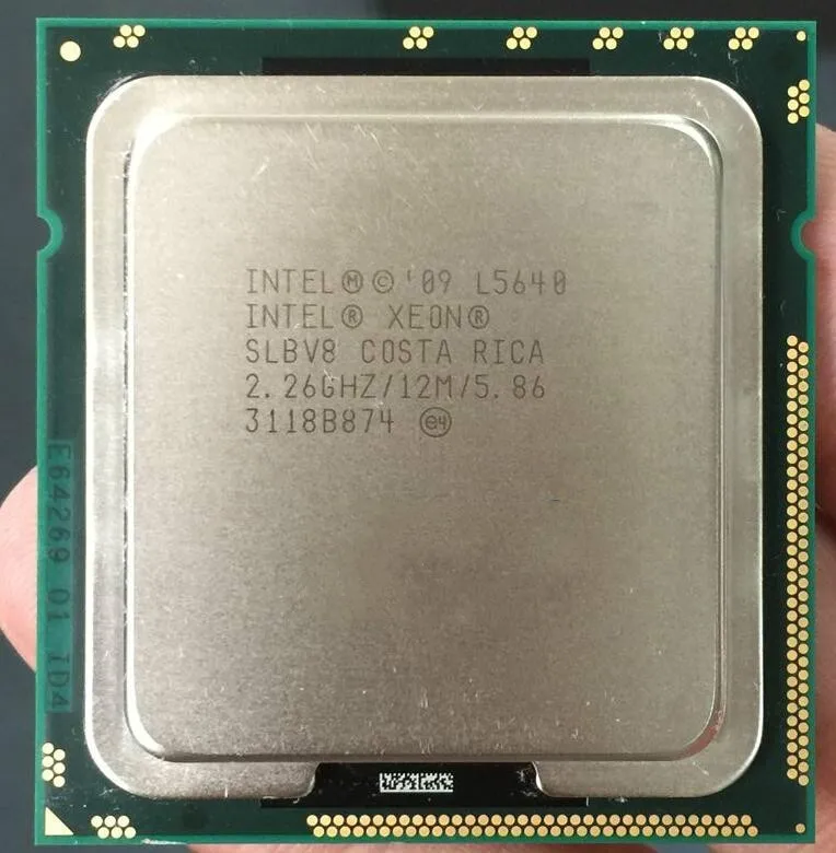 Intel Xeon L5640 кэш 12 м, 2,26 ГГц, 5,86 GT/s Intel QPI 60 Вт LGA1366 5640 настольный процессор