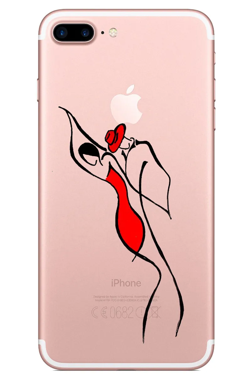 Ливе чехол для iPhone X 5 5S 6 6s 7 8 плюс абстрактный прозрачный латинских танцев