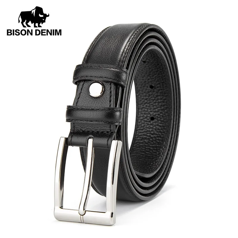 BISON DENIM мужской кожаный ремень из натуральной кожи роскошный с пряжкой