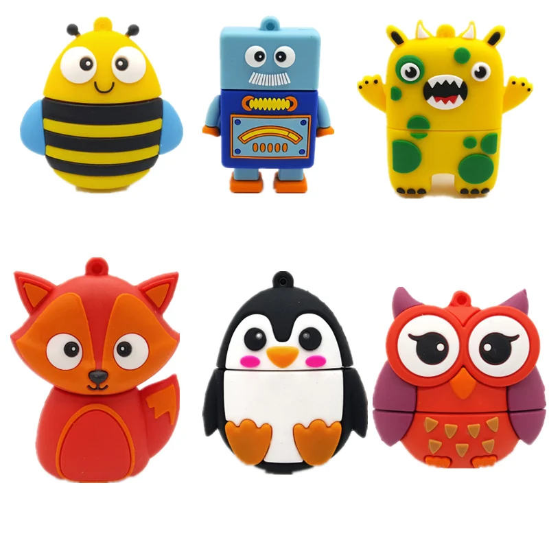 Флеш-карта памяти Usb флеш-накопитель 128GB Fox/Horse/Robot, 32GB 64GB 16G, Usb флеш-накопитель