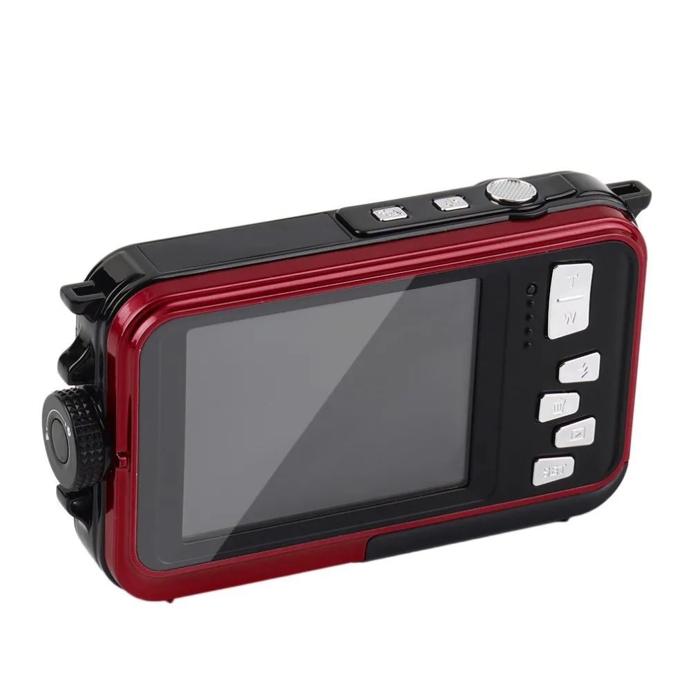 Karue H268 двойной HD экран 2 7 дюйма ЖК 1 8 16X цифровой зум 24 МП водонепроницаемость до 3 м