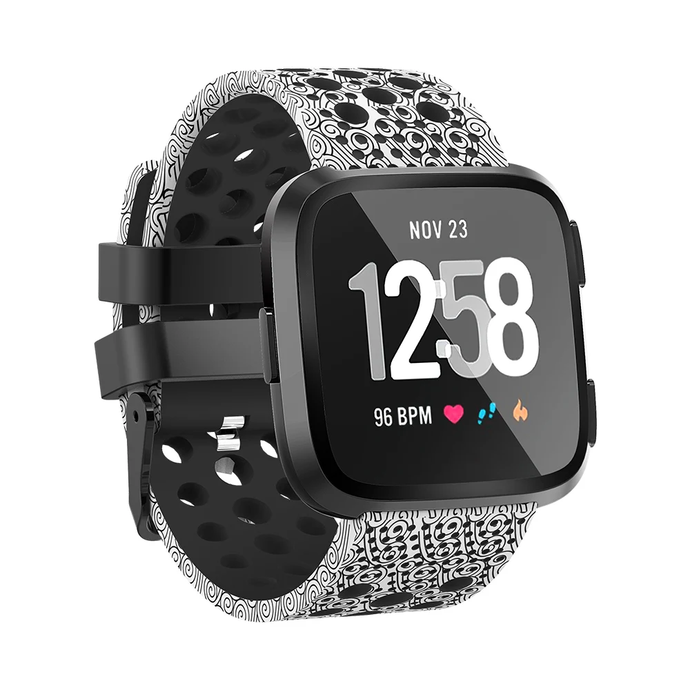 Браслет для Fitbit Versa силиконовый регулируемый спортивный браслет дышащий ремешок для часов с отверстиями для воздуха для Fitbit Versa