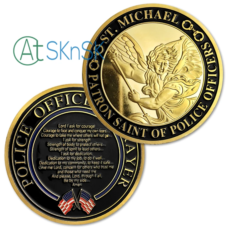 50 шт./лот Saint Michael Patron Of Police Coin|Безвалютные монеты| |