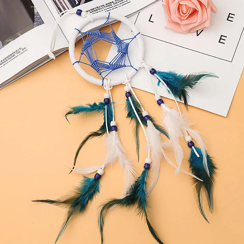 Цветок сельских Стиль Ловец снов ручной работы индийских dreamcatchers с натуральным