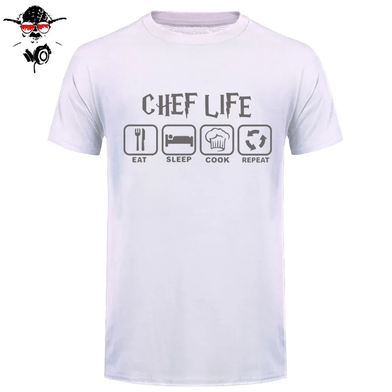 Забавные классные футболки для повара для сна мужские летние стильные футболки с короткими рукавами из хлопка, футболки для шеф-повара, топы Camisetas