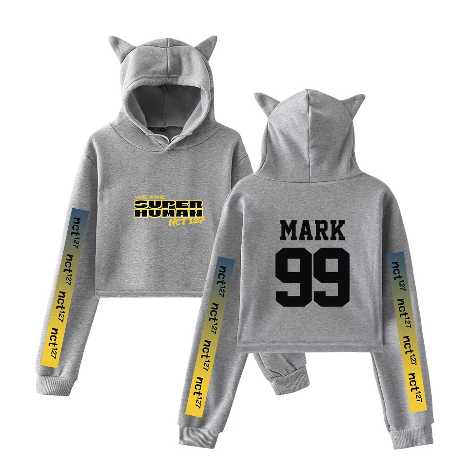 NCT 127 WE ARE SUPERHUMAN Cat Ear толстовка модная Милая женская Повседневная Новинка Kpop Cat Crop Top толстовки Толстовка сексуальная одежда