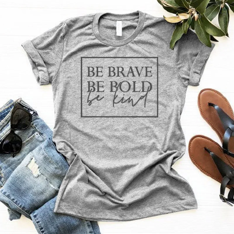 Женские футболки с круглым вырезом Be Brave Bold модные | Женская одежда