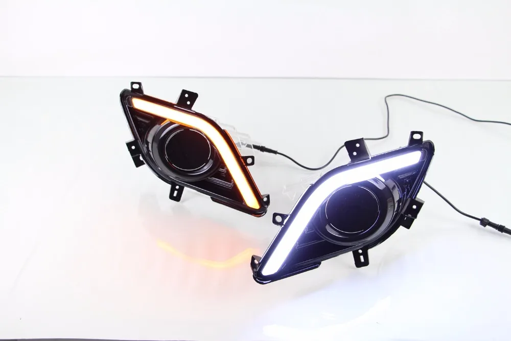 

Qirun led drl daytime running light for Luxgen U6 2013-2015 with yellow turn signal and wireless control