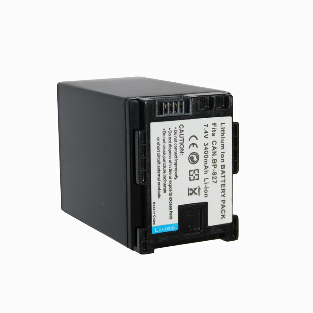 Bateria de Câmera para Substituição 827 para Canon Hf20 Hf21 hf S11 S10 Hf11 Atacado 7.4v 3400mah Bp-827 bp 827