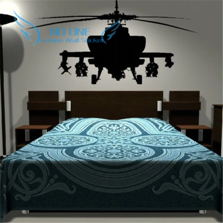 Army Helicopter Sticker Bedroom Art Decal Boys Wall Stickers Home Decoration free shipping | Дом и сад