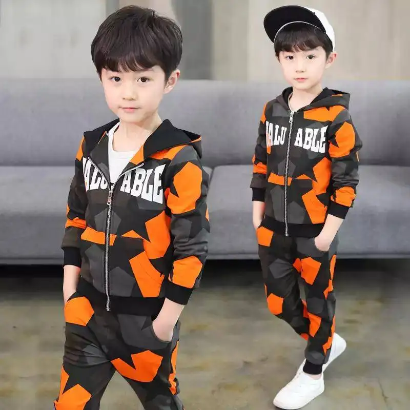 Комплекты для мальчиков из полиэстера Весна-Осень новинка 2021 модная камуфляжная