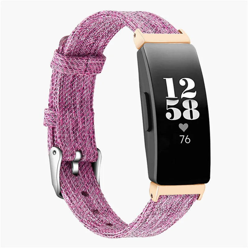 Ремешок для Fitbit Inspire HR Браслет нейлоновая ткань ремень повседневный холщовый