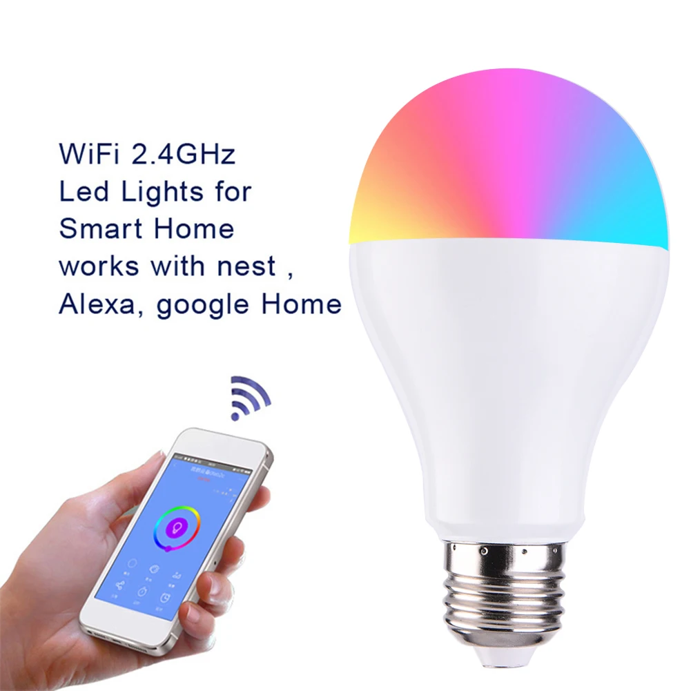 LAIDEYI 7 Вт E27/B22 светодиодная лампочка с регулированием яркости Wifi умная RGB умное