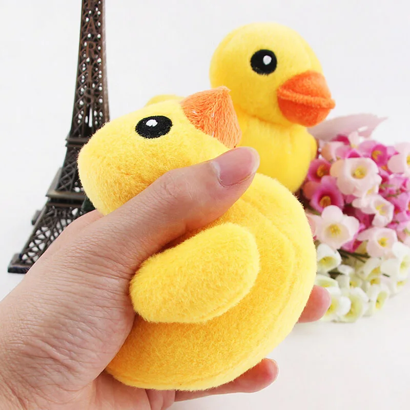 

Soft Plush Dog Toys Bite Resistant Funny Yellow Duck Shape Puppy Small Dog Squeaker Toys Pet Accessories