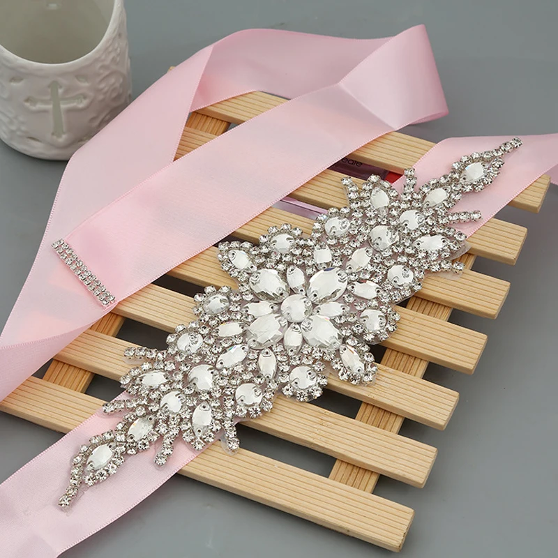 Новый стиль роскошное свадебное платье пояс свадебный Серебряный цветок