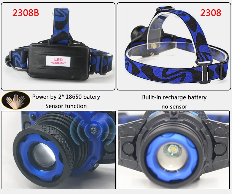 Litwod Z302308 Q5 светодиодный яркий налобный фонарь головсветильник Встроенный