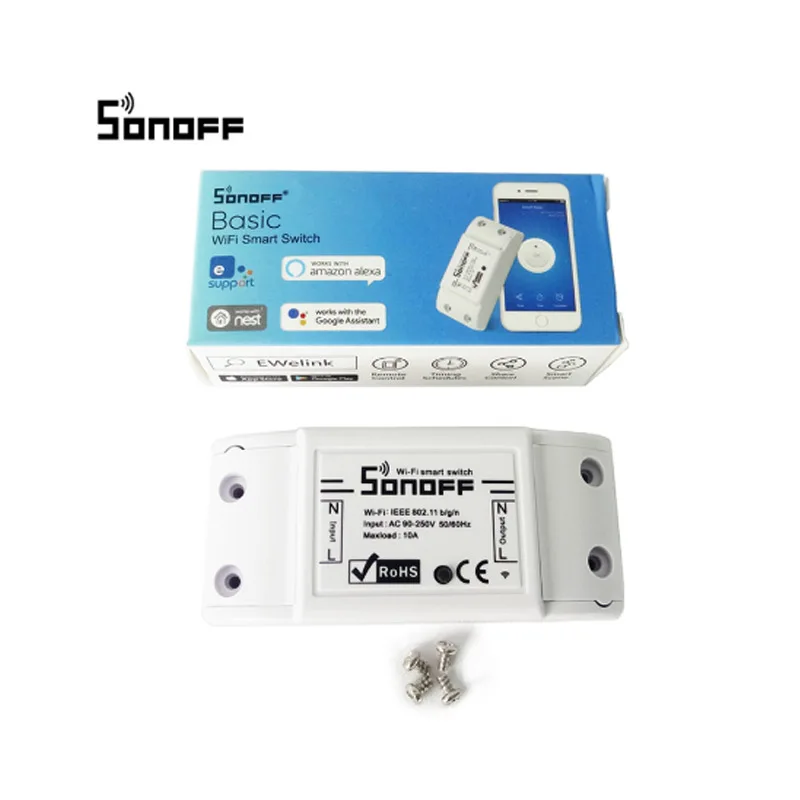 SONOFF Basic Wi Fi Беспроводной Выключатель для умного дома 2 шт. автоматический релейный