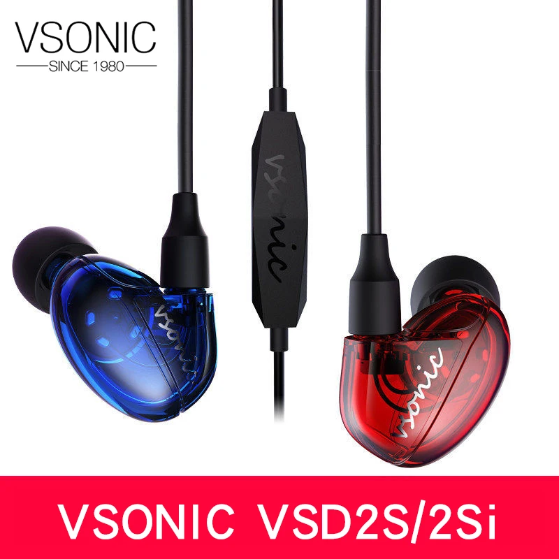 VSONIC VSD2S VSD2Si с микрофоном Профессиональный шумоизоляция HIFI наушники-вкладыши, Аутентичные специальные продажи продвижение