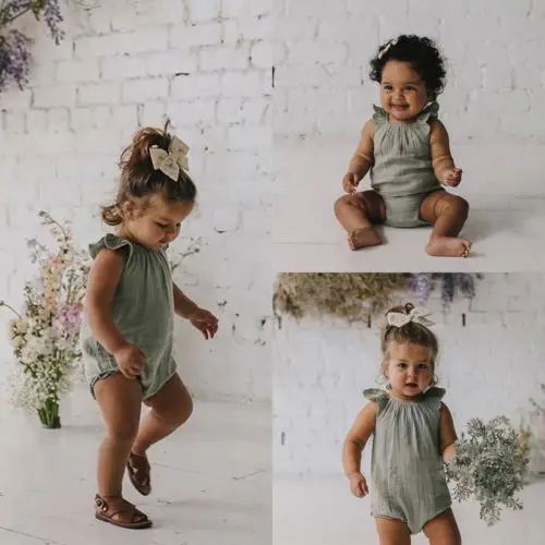 

0-18M Newborn Boy Girl Summer Romper Ruffle Sleeveless Jumpsuit Outfits