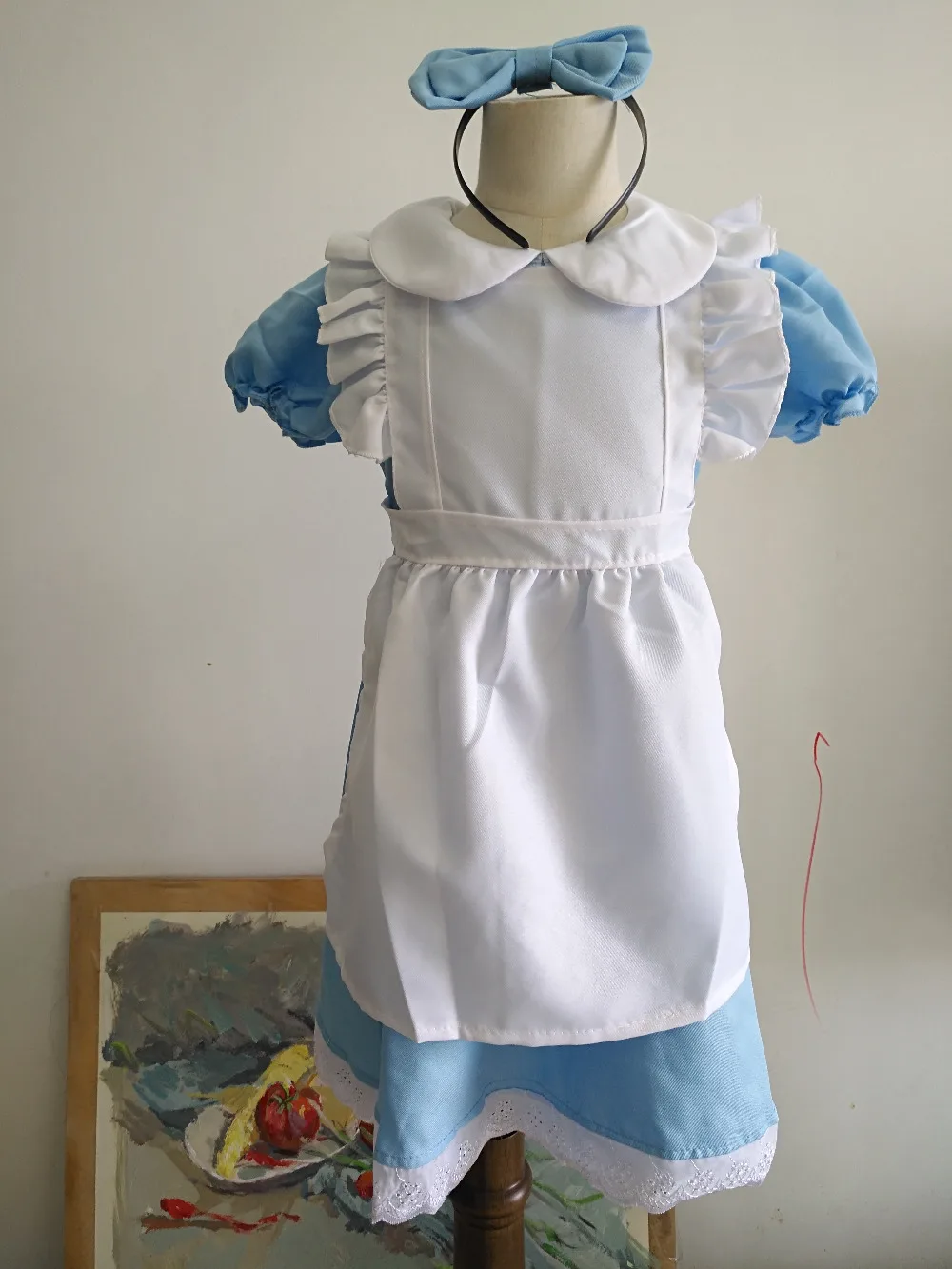 Женский костюм Алиса в стране чудес для взрослых горничной на Хэллоуин небесно