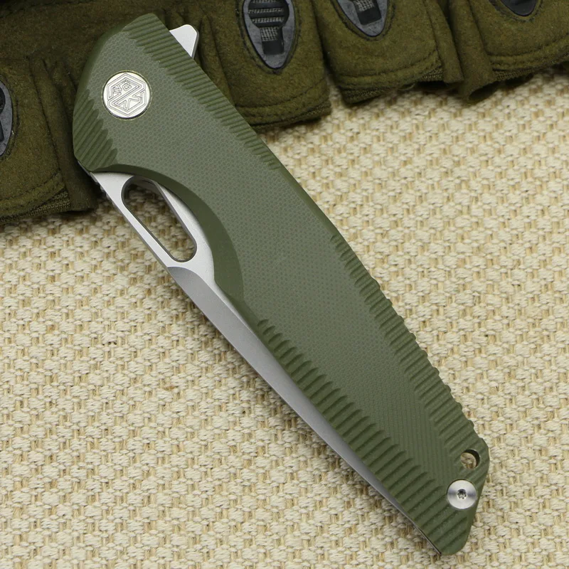 Флиппер складной нож 154 см Сталь G10 титановая ручка Кемпинг Охота Карманный Rike RK802G Открытый Тактика нож для выживания EDC инструмент