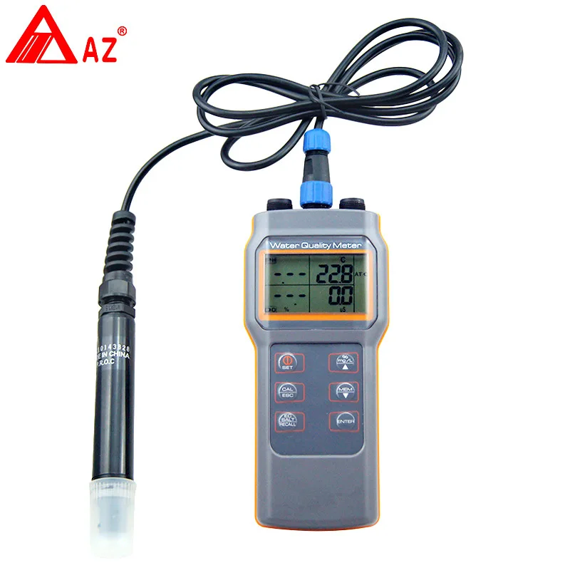 

AZ8603 Water Quality Monitor Meter Dissolved Oxygen Tester PH meter PH Conductivit Salinity Temperature Meter