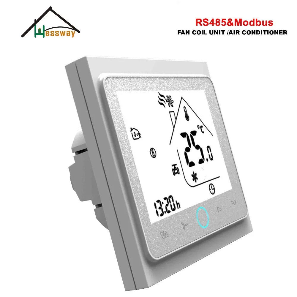 HESSWAY led 24VAC температура отопления охлаждения термостат RS485/MODBUS для фанкойл NC без