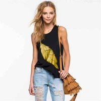 yyfs 2019 new arrival summer women sexy sleeveless backless tops leaves floral print cotton tank top blouse vest women tank tops