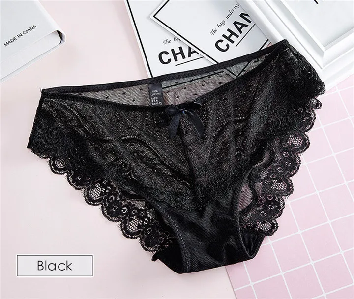 black NITALY, большие размеры, сексуальные кружевные трусики, женское нижнее белье, прозрачные кружевные трусы, мягкие трусы-боксеры в горошек, сетчатые трусы, трусы большого размера XXL - Цвет: black