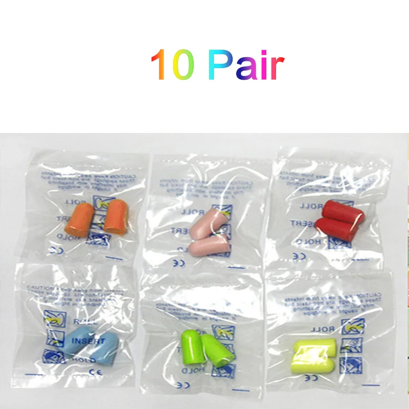 10 Pairs Bagged 10/5/1 пара мягкой пены анти-наушники с шумоподавлением для избавления от обучения сна охота на ухо защитные наушники анти звук Шум защиты детей - Цвет: 10 Pairs Bagged