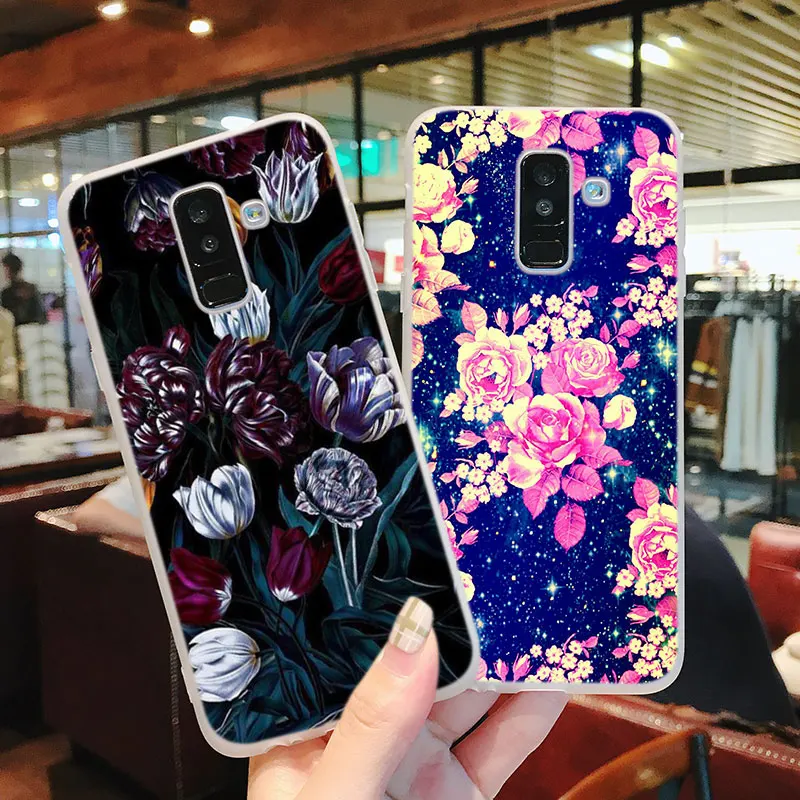 Силиконовый чехол для телефона с цветами и темными Samsung Galaxy A8S A6S A9 A8 Star A7 A6 A5 A3 Plus 2018