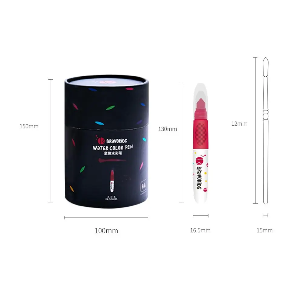 Black Version Xiaomi Mijia Youpin Bravokids 24 цвета моющиеся водные цветные ручки рифма цвет воды яркий цвет длинный и прочный - Цвет: Black Version