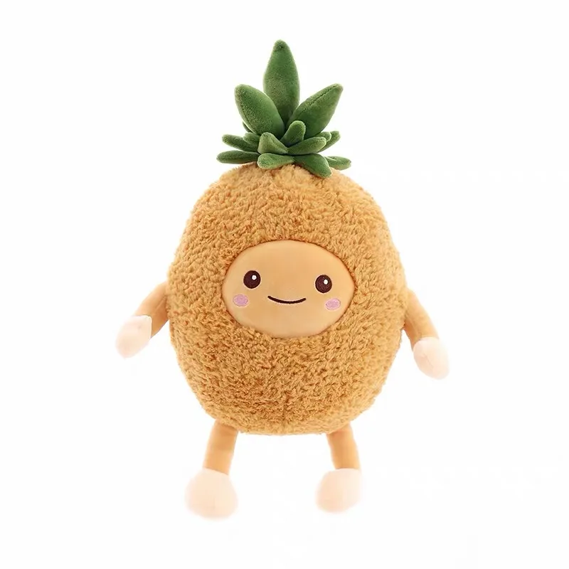 Pineapple Яблоко, сосна, яблоко, улыбка, лицо, вишня, арбуз, плюшевая игрушка, Pom Body, креативная мягкая фруктовая кукла, милая игрушка для девочки, подарок на день рождения для ребенка - Цвет: Pineapple