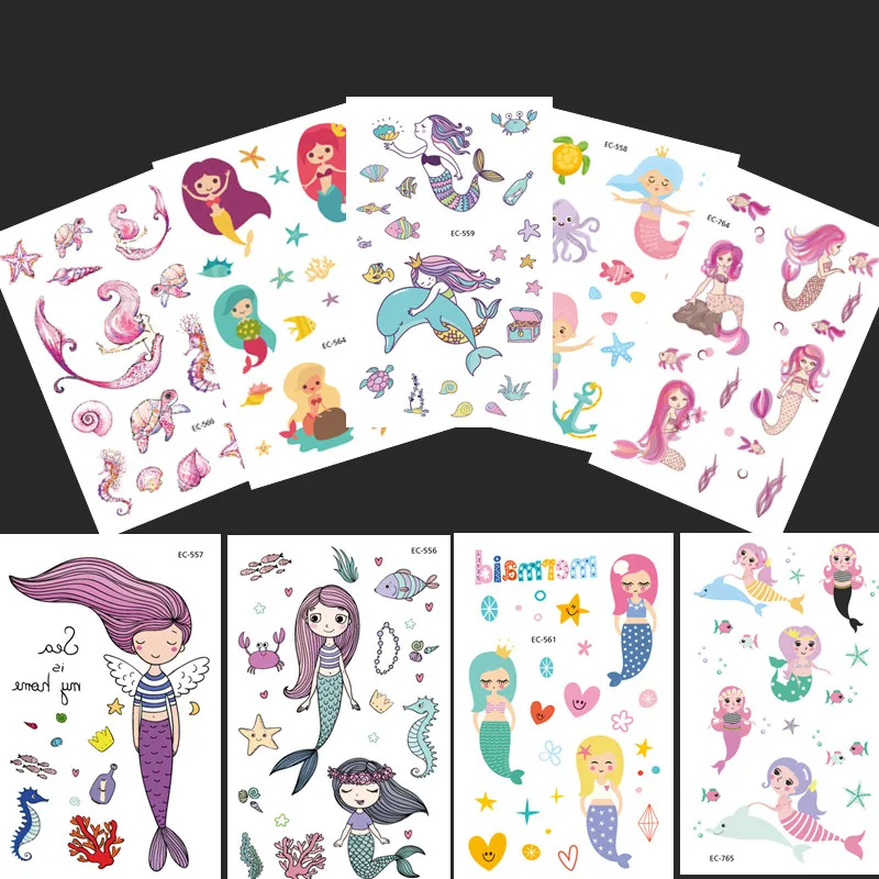 10 шт. декоративные тату-наклейки Русалка Вечерние | Дом и сад