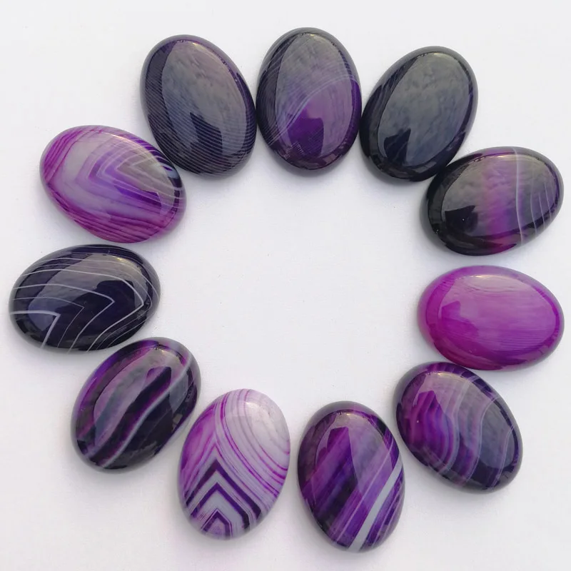 purple striped Модный смешанный полосатый натуральный камень оникс бусины для изготовления ювелирных изделий Шарм 25X18 мм кабошонное кольцо кабины аксессуары 12 шт./лот без отверстия - Цвет: purple striped