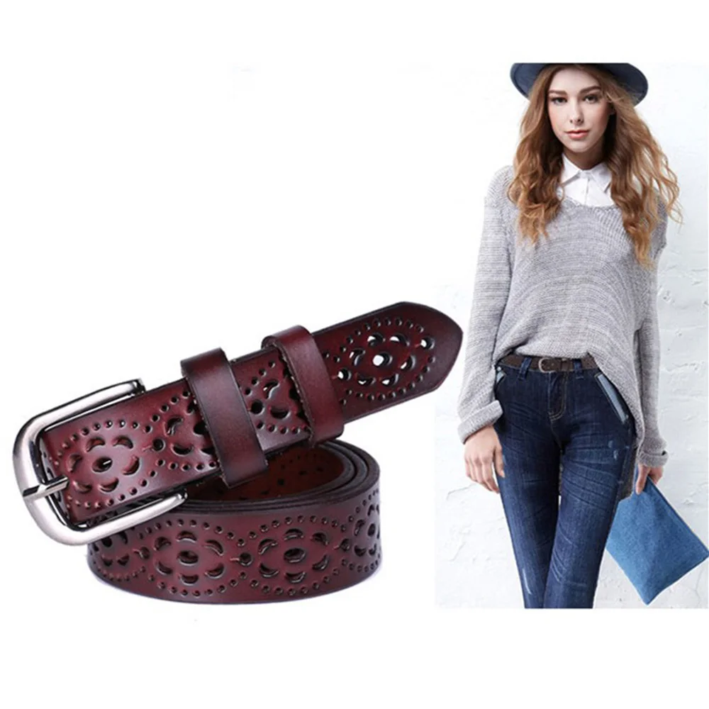 

Useful Women Wide Genuine Leather Belt Woman Without Drilling Luxury Jeans Belts Female Top Quality Straps Ceinture Femme