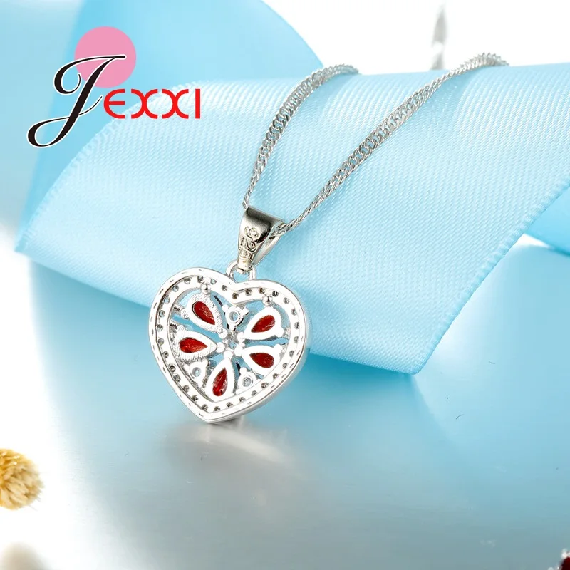 Красивое женское Ювелирное Украшение модный красный кристалл полое сердце