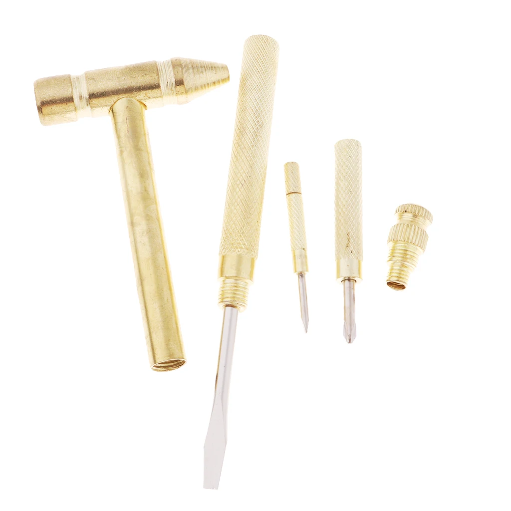 

Small Full Metal Brass Hammer Portable Multi Tool - 3Pcs Screwdriver Inside