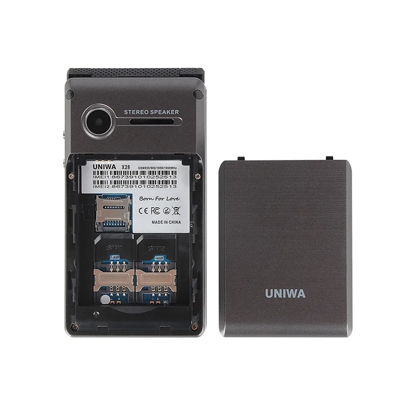 UNIWA, X28, для пожилых людей, флип-телефон, GSM, большой, кнопочный, флип, мобильный телефон, две sim-карты, FM радио, русская клавиатура, мобильный телефон для пожилых