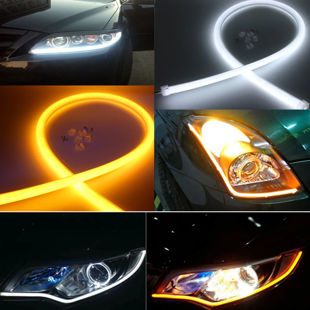 Для peugeot 206 308 407 207 3008 406 208 508 301 2008 408 306 универсальный автомобиль течет DRL бег Поворотная сигнальная лампа светодиодный фар