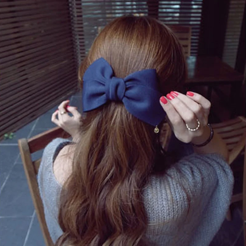 

2017 New Fashion Arrival Big Solid Cloth Bows Hair Clips Hairpins Hair Accessories for Women Girl Wedding Hair Jewelry Headwear