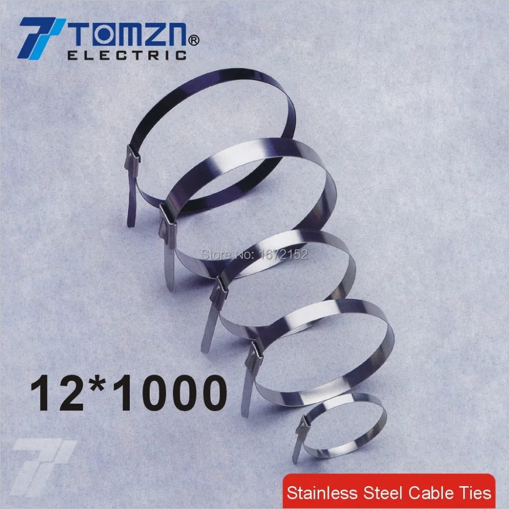

100pcs 12mmx1000mm stainless steel self-locking cable ties CABLE TIES LOCK TIE WRAP